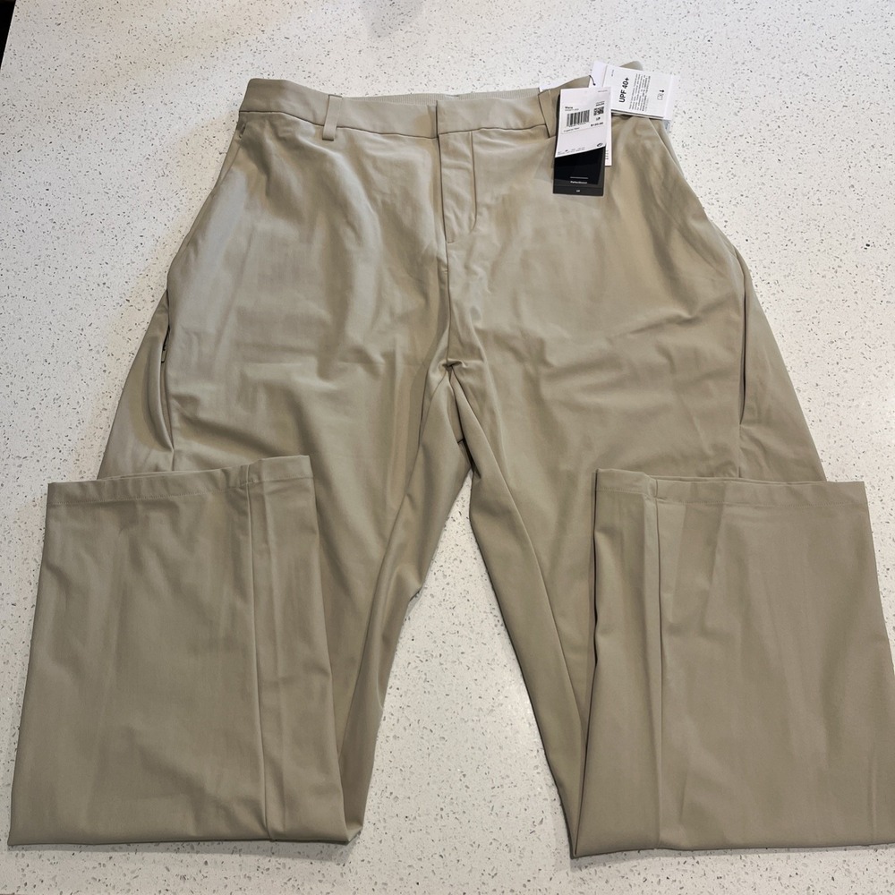Nike 24.7 PerfectStretch Men's UV Loose-Fit‎ Pants Khaki 34/34 HV0377-253 NWT